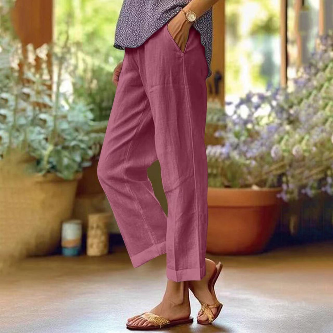 Helena – Relaxed Cropped Linen Trousers