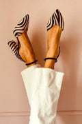 Alice | Pointed Toe Heels with Zebra Print