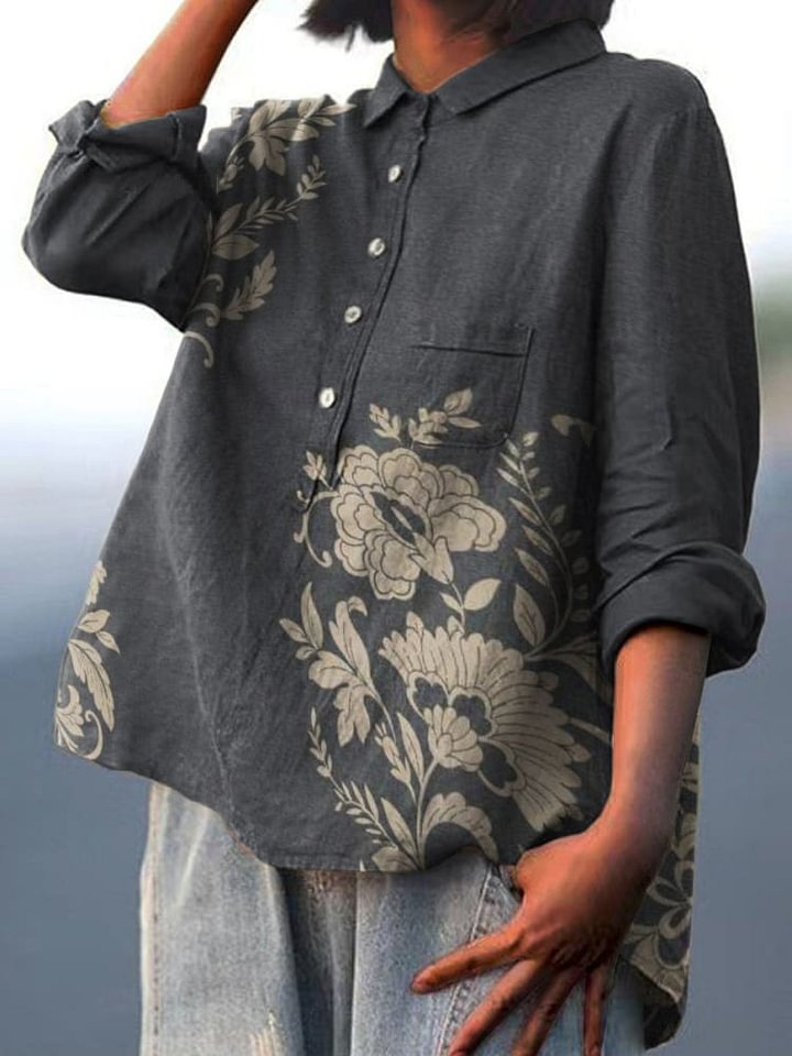 Vivienne | Women’s Vintage Floral Pattern Casual Shirt