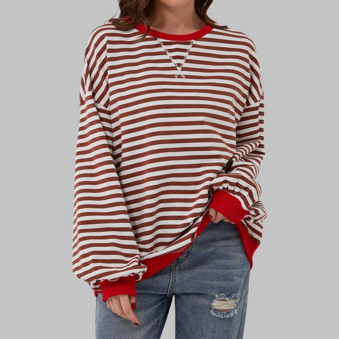 Lena – Striped Long Sleeve Casual Sweatshirt