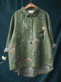 Averill | Woodland And Animals Repeat Pattern Printed Women's Casual Shirt
