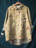 Mariah | Women's Vintage Floral Art Print Casual  Shirt