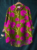 Lauren | Women's Vintage Flower Art Print Casual  Shirt
