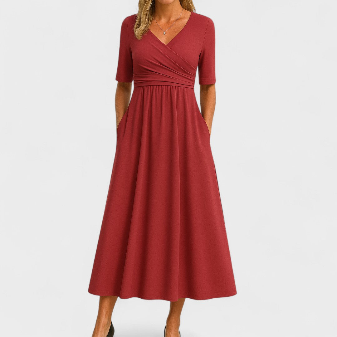 Vivienne – Wrap Bodice Midi Dress