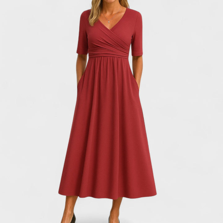 Vivienne – Wrap Bodice Midi Dress