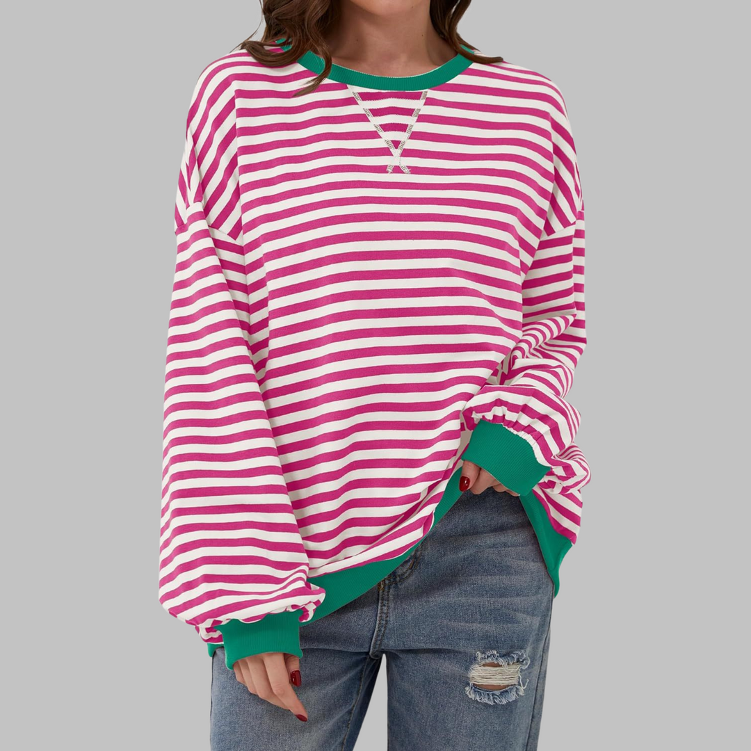 Lena – Striped Long Sleeve Casual Sweatshirt