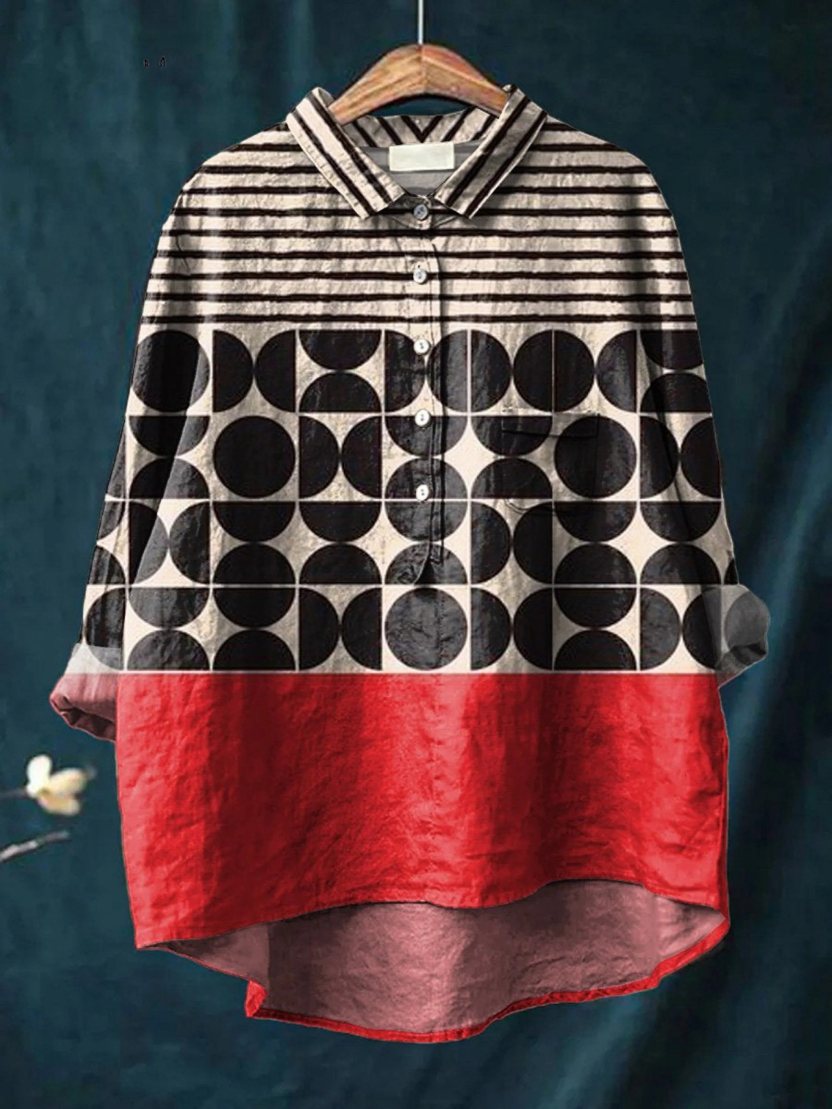 Tessa | Artistry Geometric Pattern Printed Women's Casual  Shirt