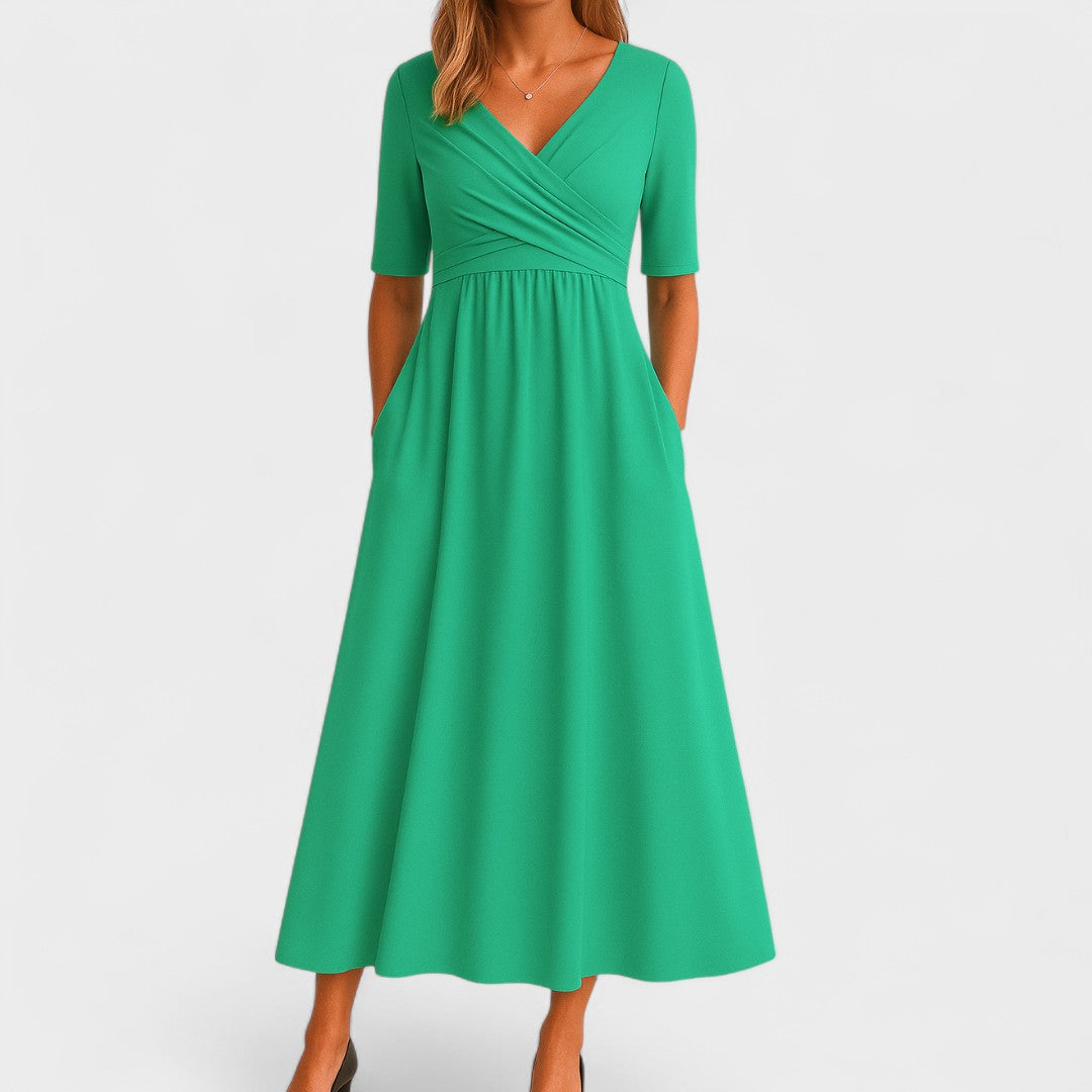 Vivienne – Wrap Bodice Midi Dress