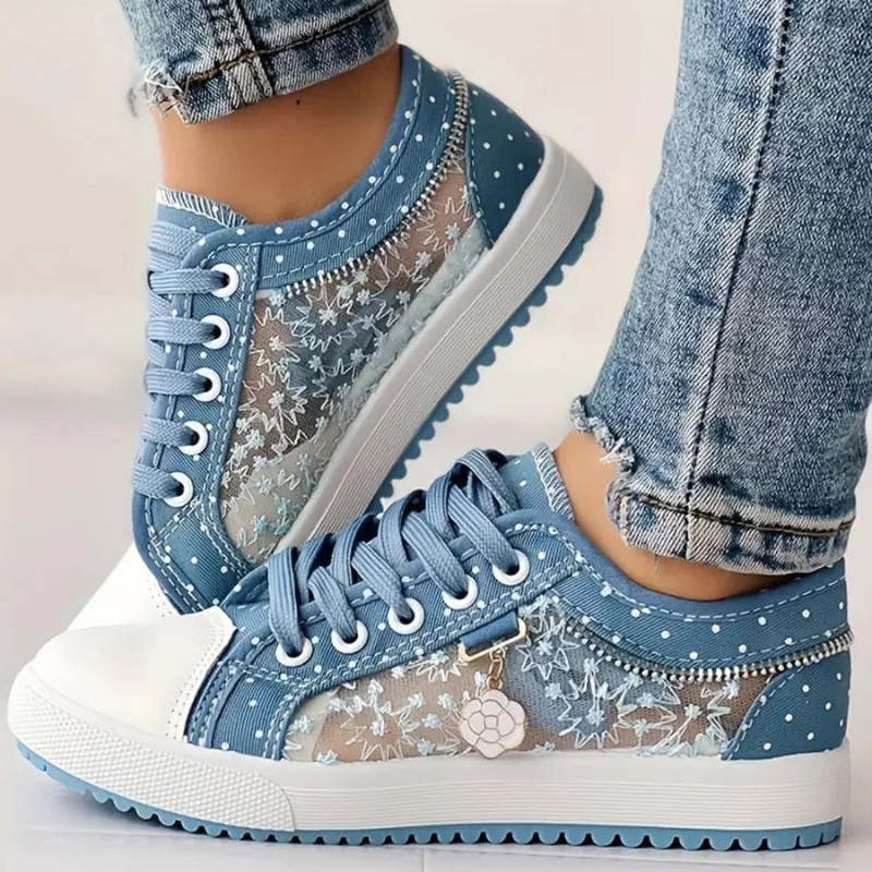 Caro – Floral Lace Embroidered Sneakers
