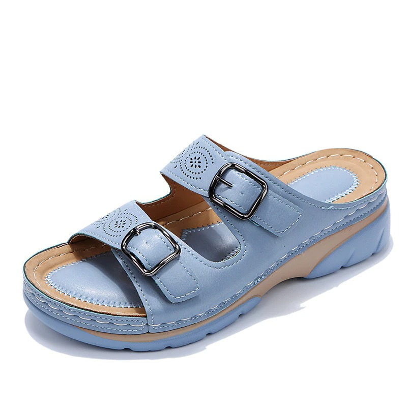 Alicia – Double Buckle Orthopedic Slide Sandals