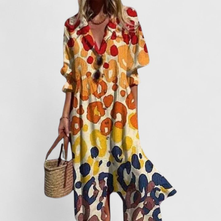 Paula – Floral Maxi Shirt Dress