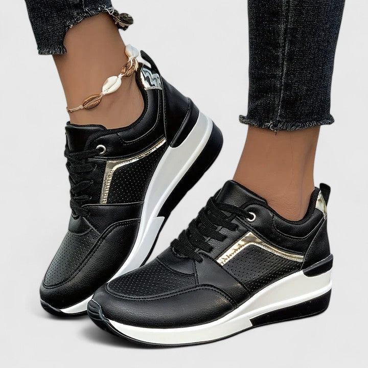 Maya – Wedge Sole Lace-Up Fashion Sneakers