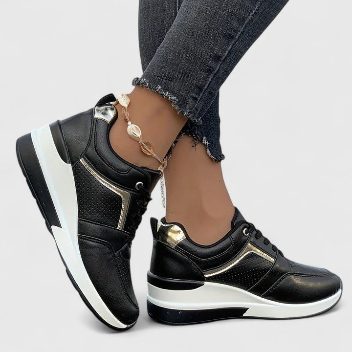 Maya – Wedge Sole Lace-Up Fashion Sneakers