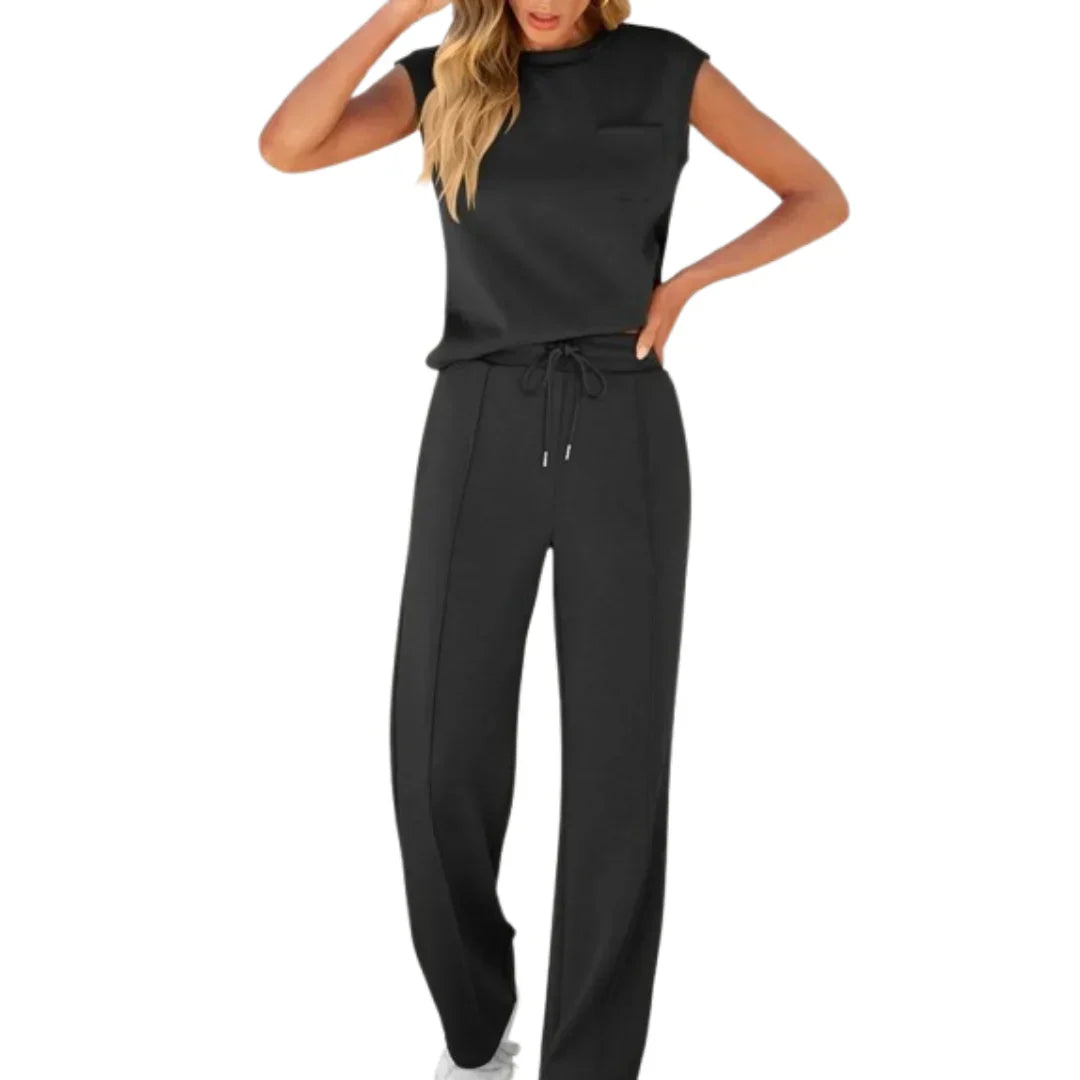 Kaiya – Sleeveless Top and Wide Leg Pants Set