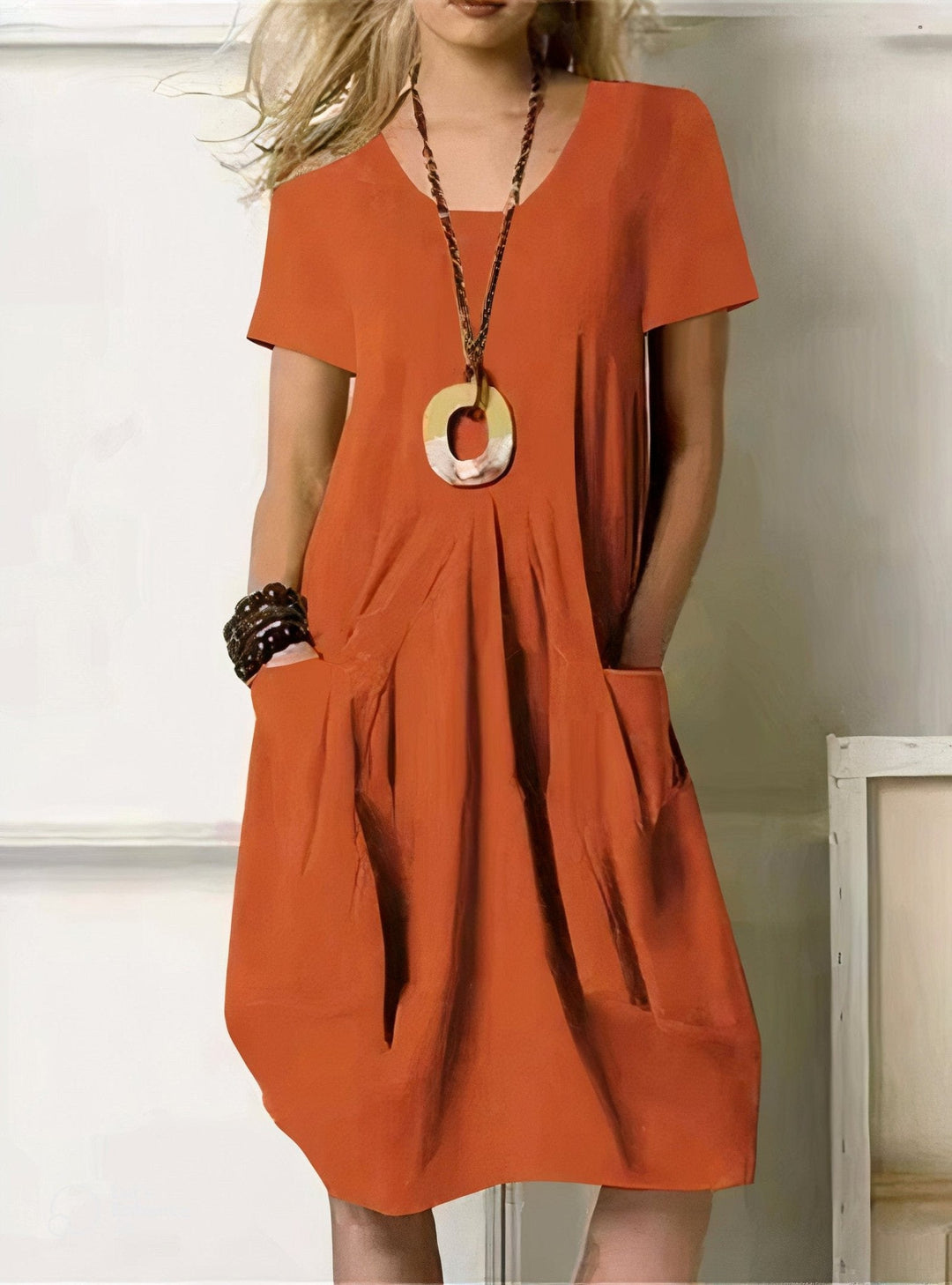 Naomi – Relaxed Casual Midi Dress with Pockets