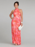 Coraline | Halter Neck Printed Pattern Maxi Dress