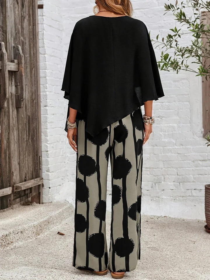 Kalliope – Relaxed Batwing Top and Wide Leg Pants Set