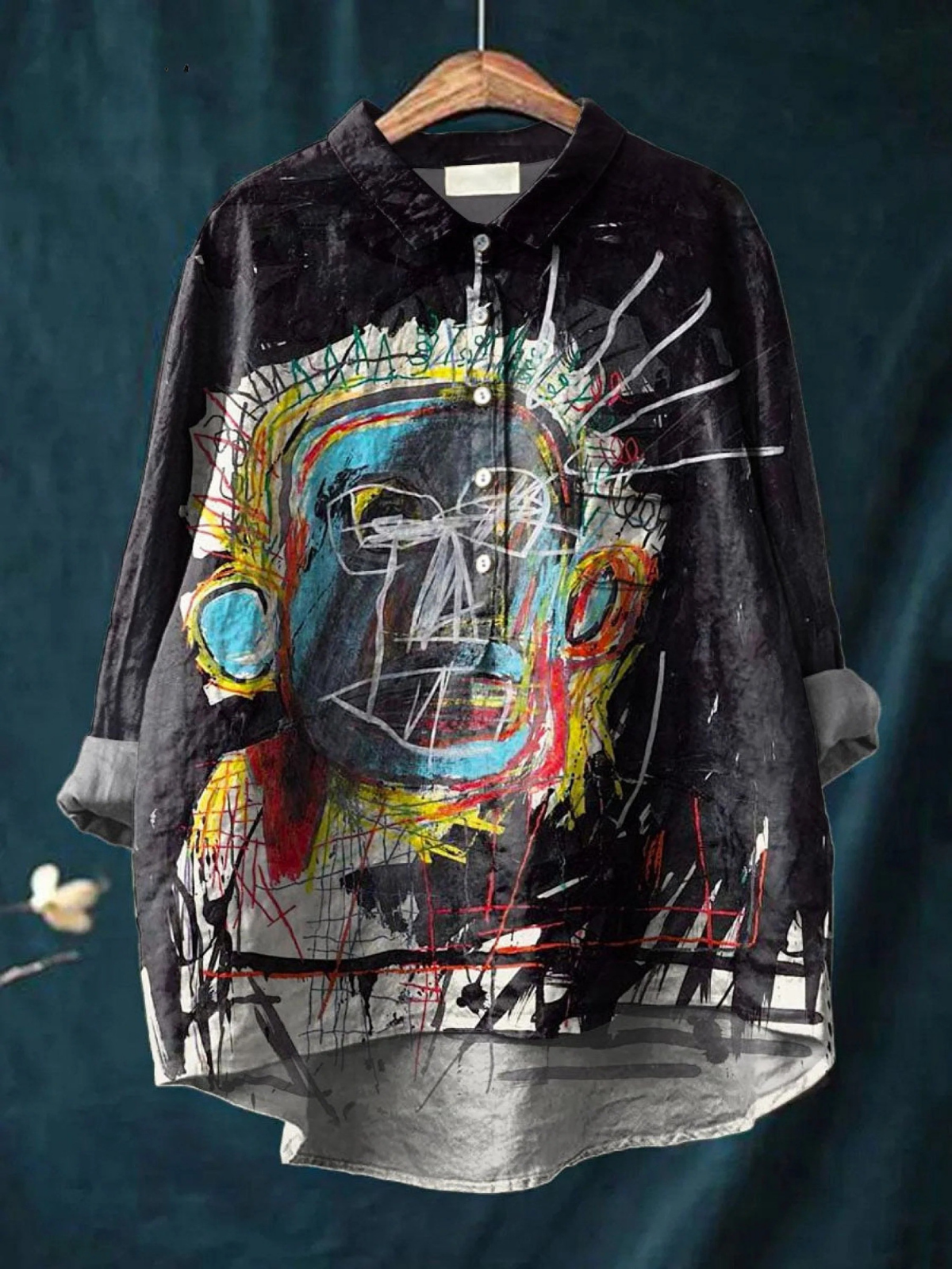 Kylie | Vintage Abstract Figure Painting Art Print Casual  Shirt