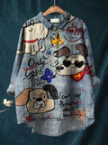 Kendra | Cute Dog Art Print Casual  Shirt
