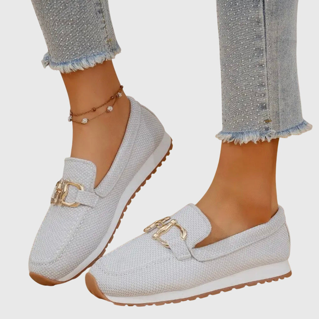 Susie – Orthopedic Loafer Sneakers with Gold Detail