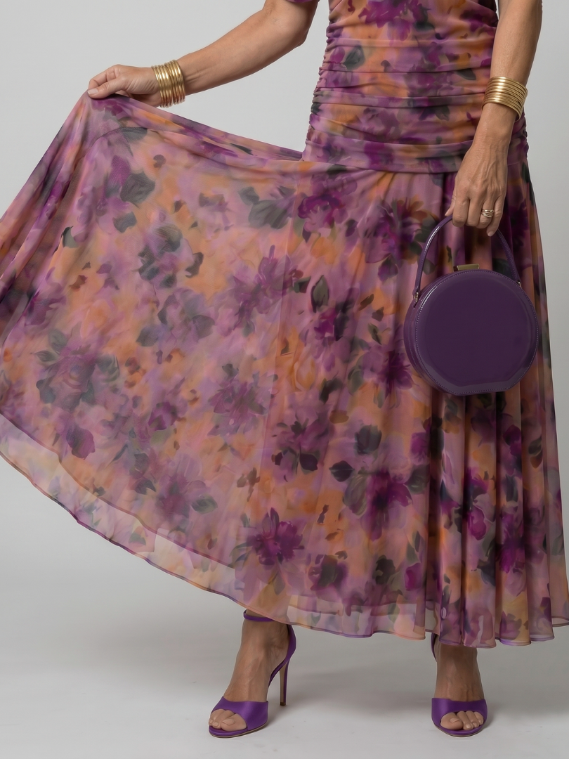 Vivienne – Draped Floral Midi Dress