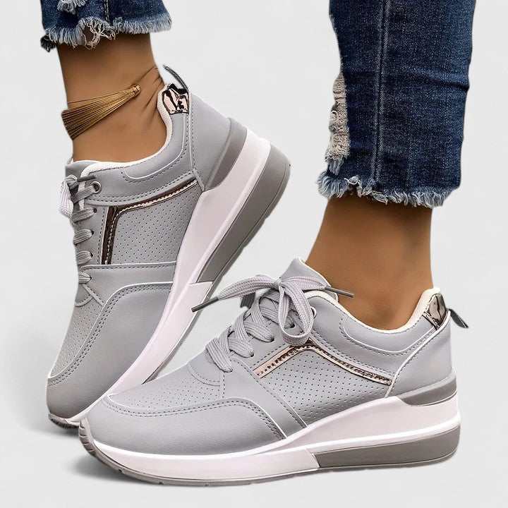 Maya – Wedge Sole Lace-Up Fashion Sneakers