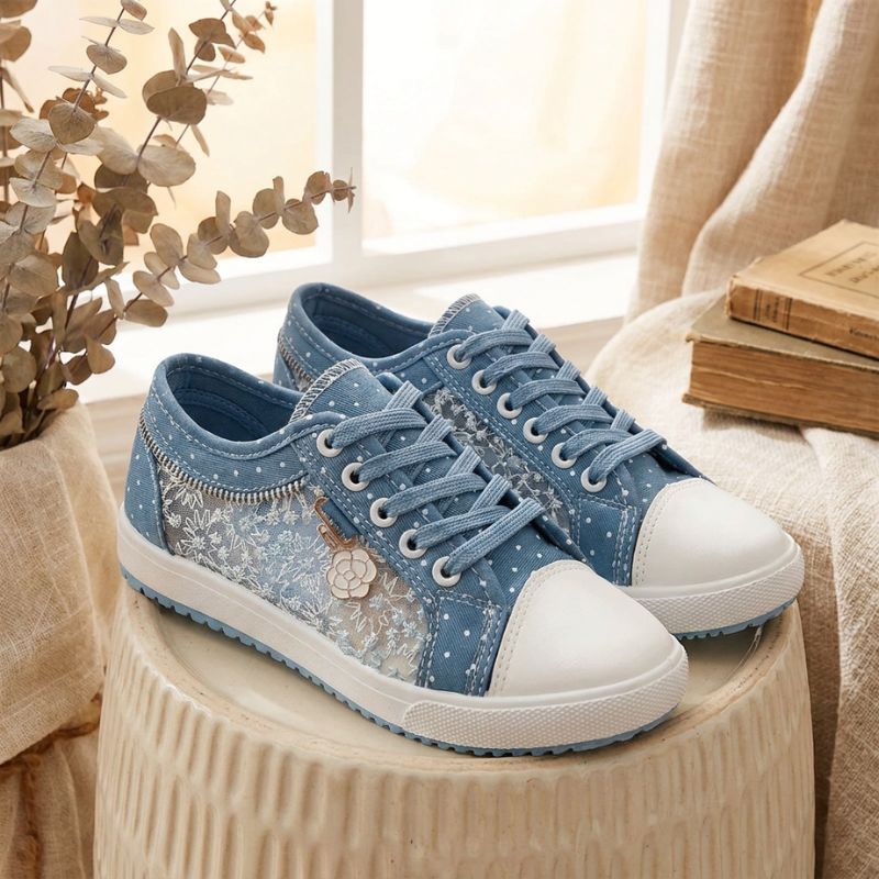 Caro – Floral Lace Embroidered Sneakers