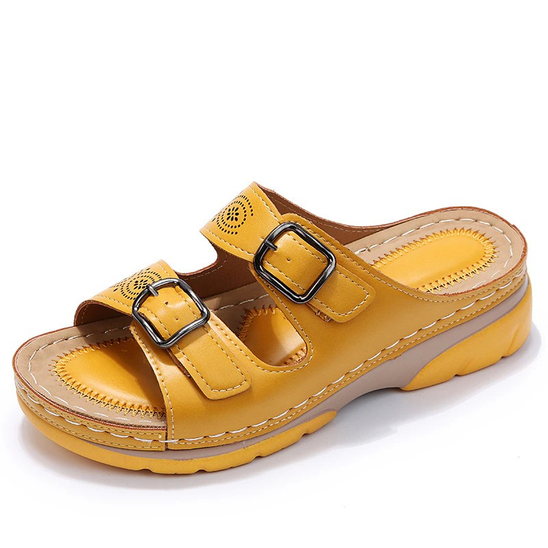 Alicia – Double Buckle Orthopedic Slide Sandals