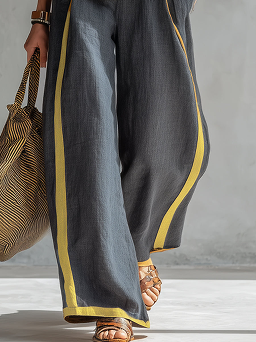Sienna | Sleeveless Round Neck Top and Wide Leg Pants Set