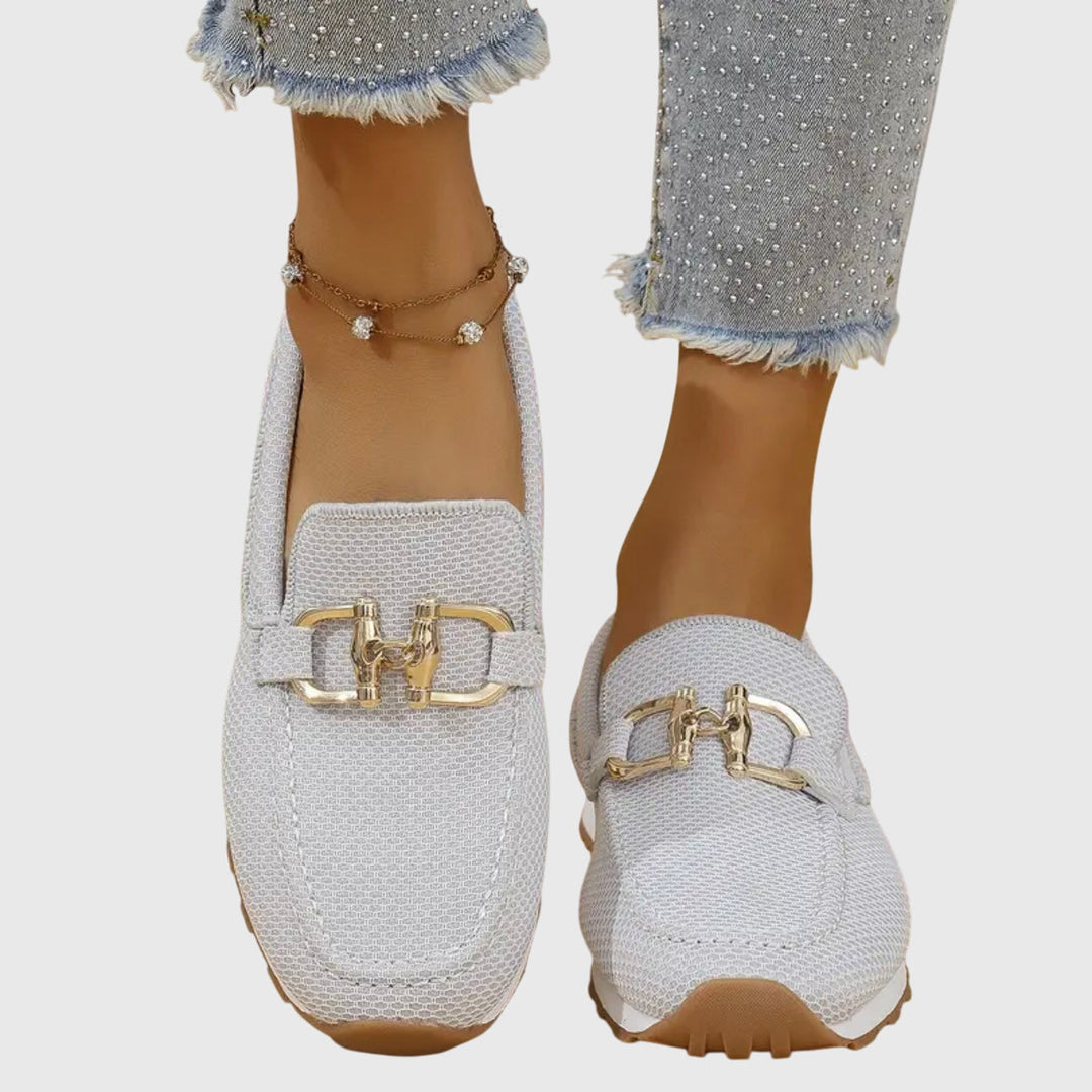 Susie – Orthopedic Loafer Sneakers with Gold Detail