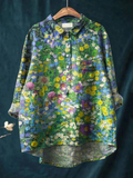 Emery | Women's Vintage Floral Art Print Casual  Shirt