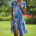 Fiona – Floral Print Collared Midi Dress
