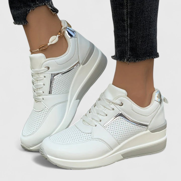 Maya – Wedge Sole Lace-Up Fashion Sneakers