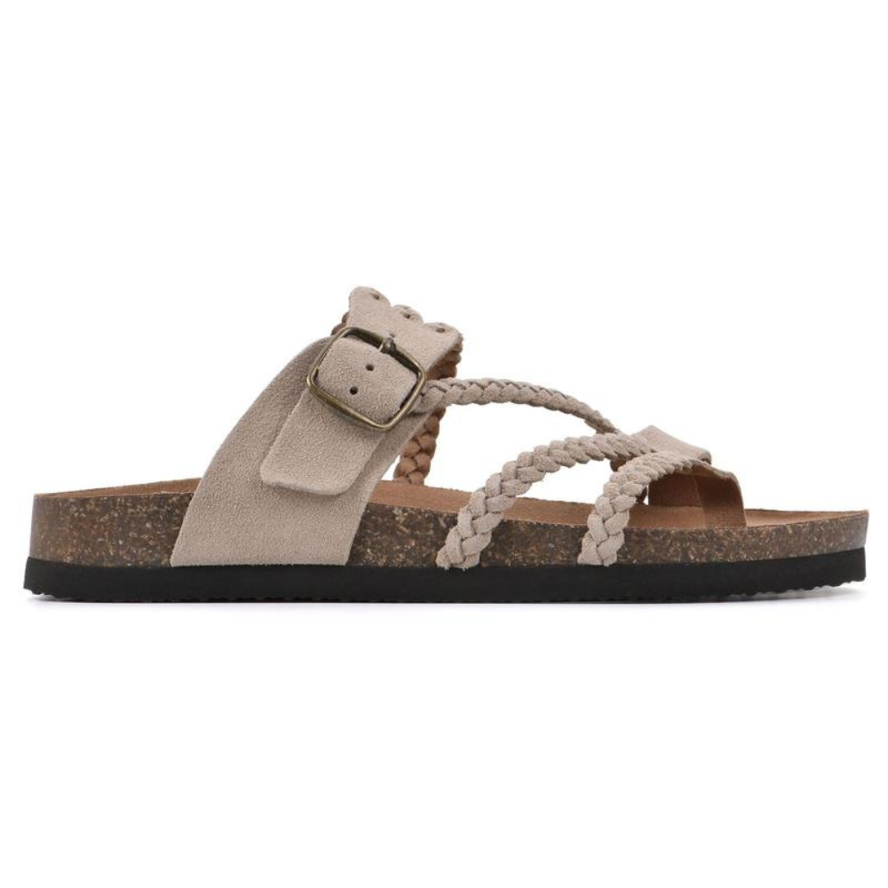 Sienna – Braided Strap Cork Footbed Sandals