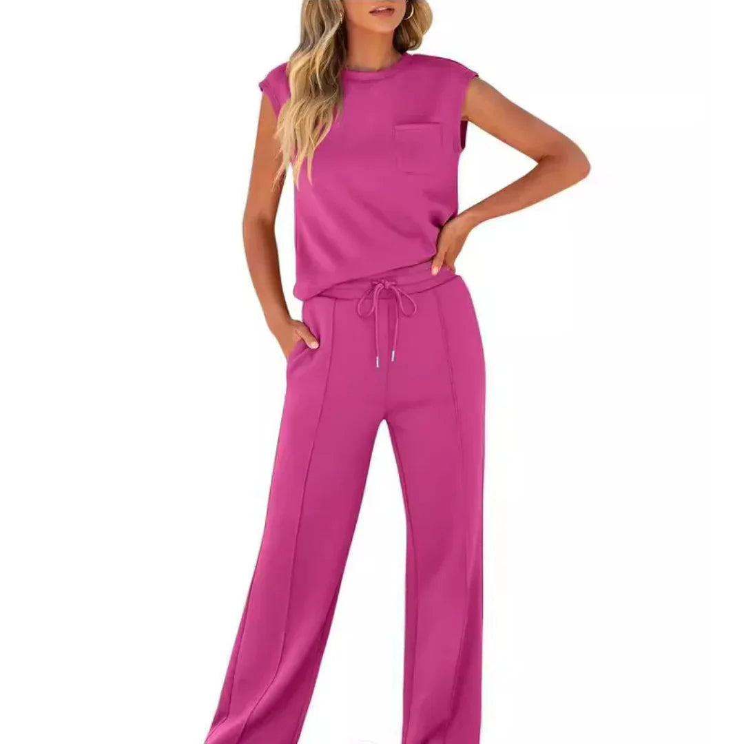 Kaiya – Sleeveless Top and Wide Leg Pants Set