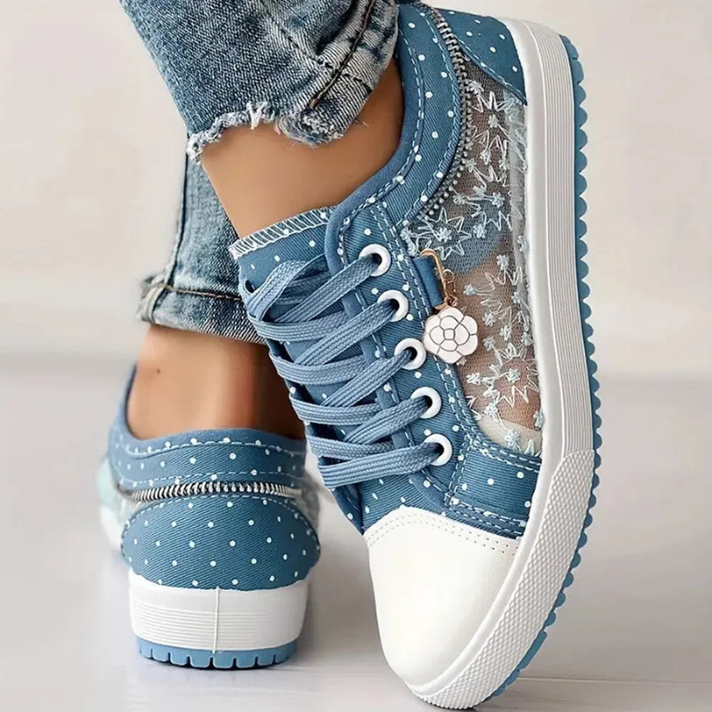 Caro – Floral Lace Embroidered Sneakers