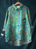 Roslyn | Women's Retro  Art Print Casual  Shirt