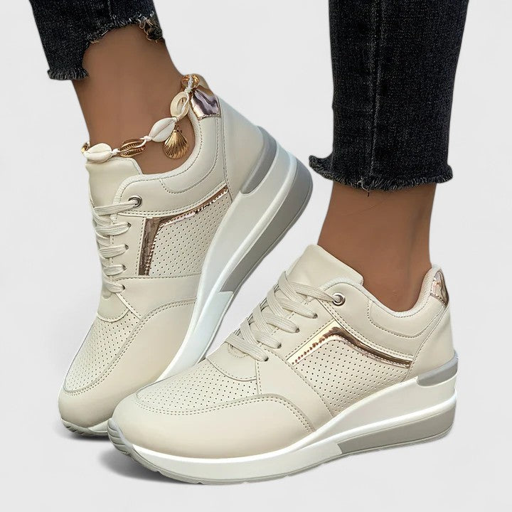 Maya – Wedge Sole Lace-Up Fashion Sneakers