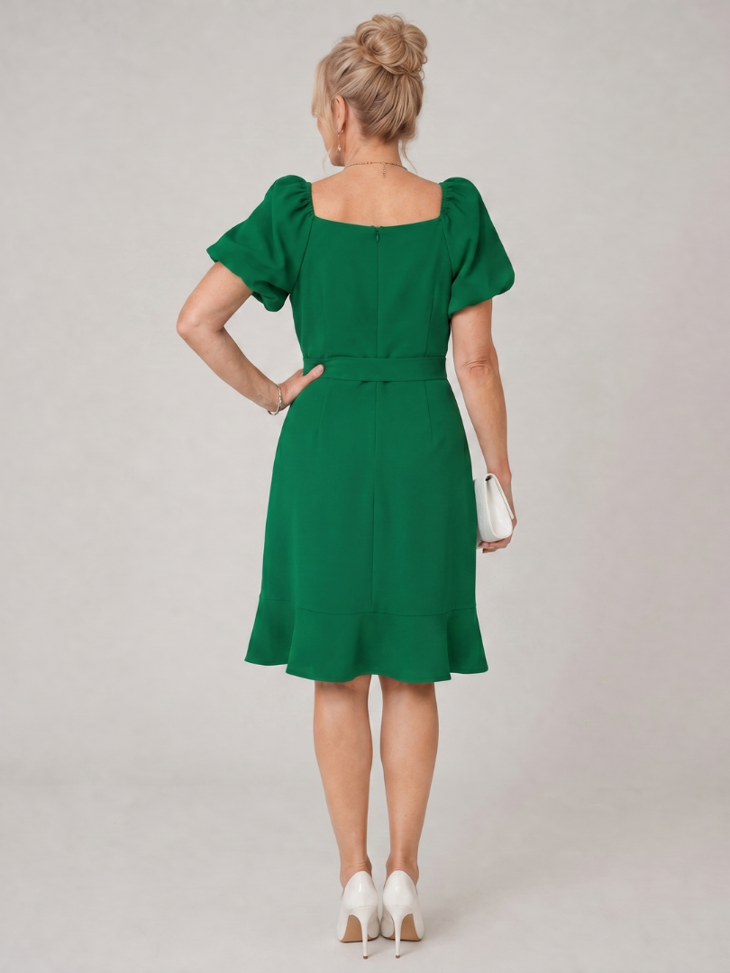 Ruosa | Short Puff Sleeve Side Tie Detail Mini Dress