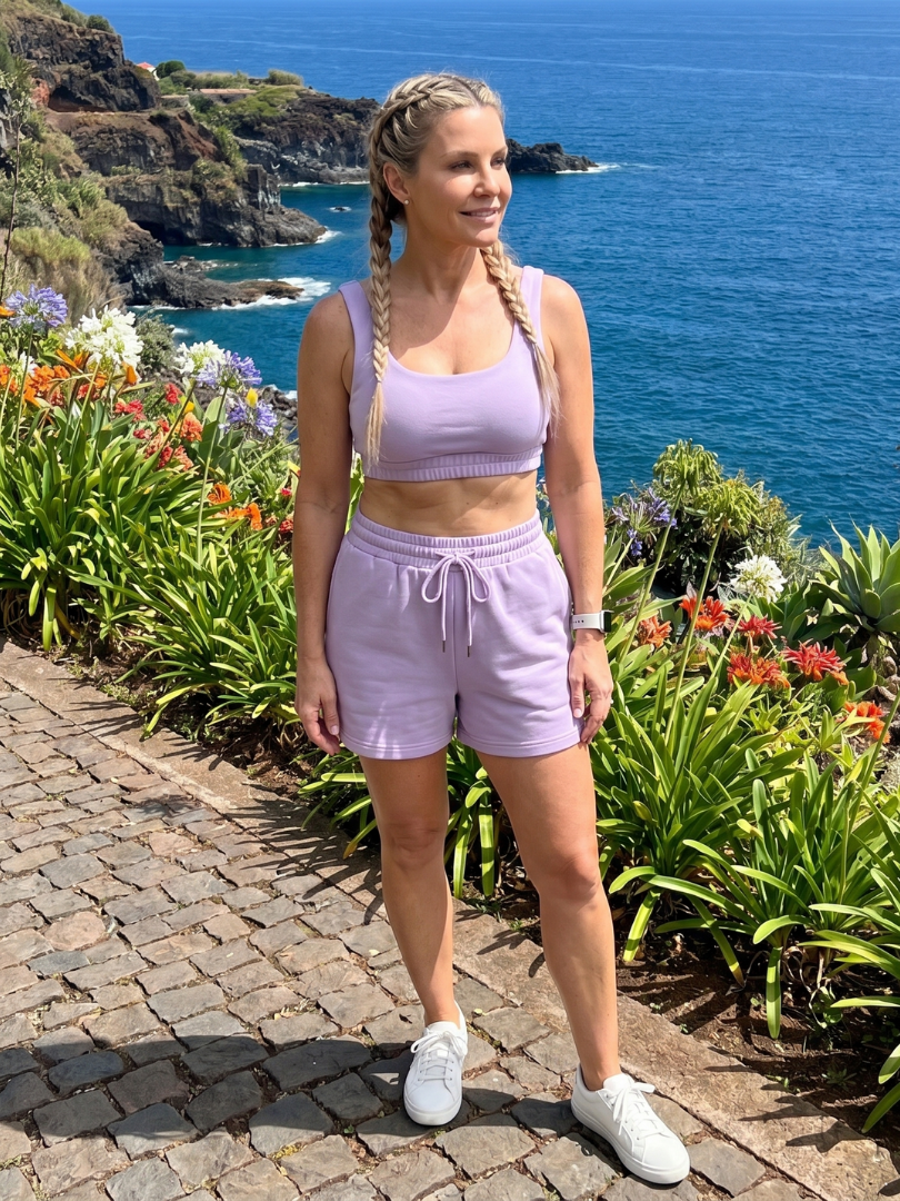Lysem | Sleeveless Scoop Neck Crop Top And Shorts Set