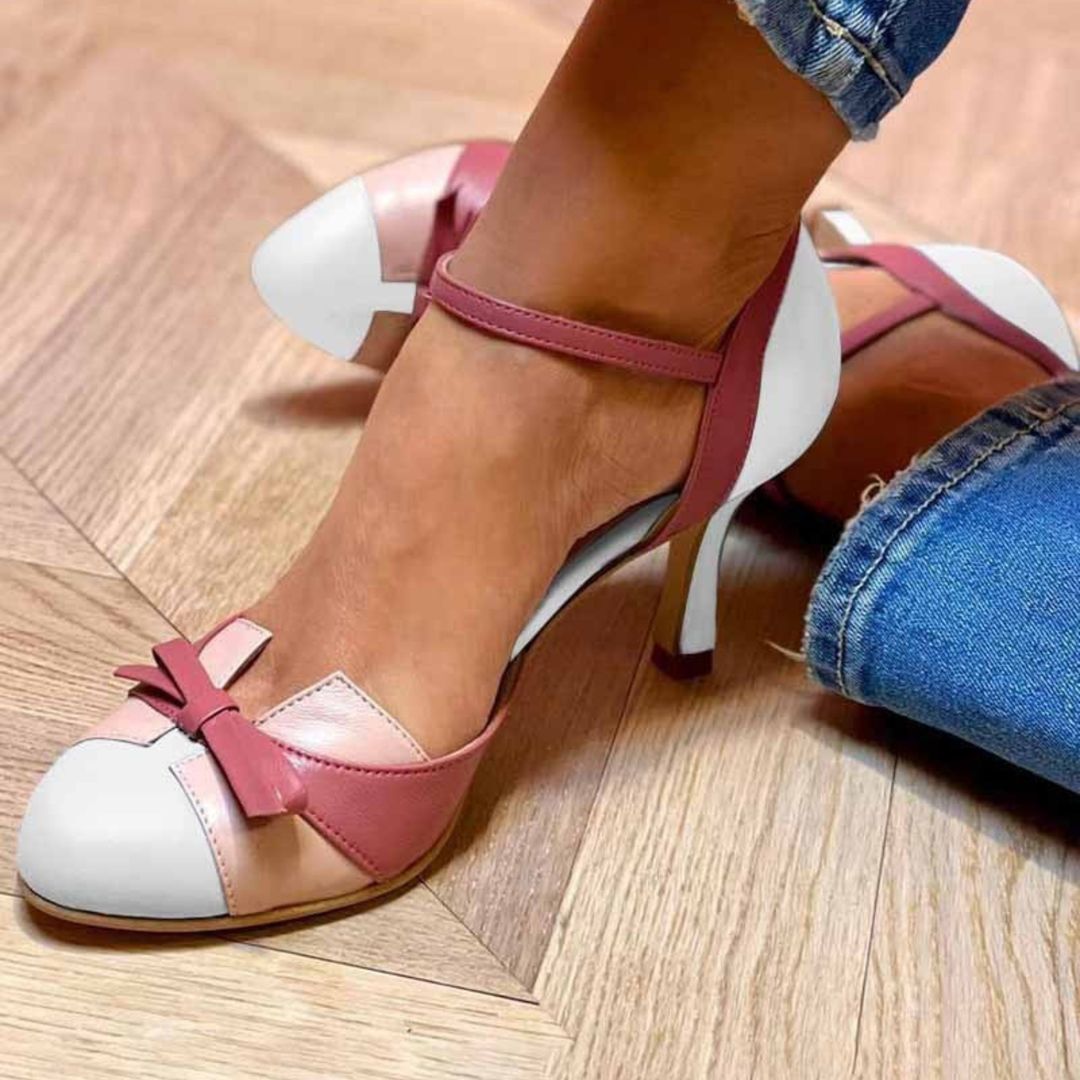 Vivienne – Retro Bow Ankle Strap Heels