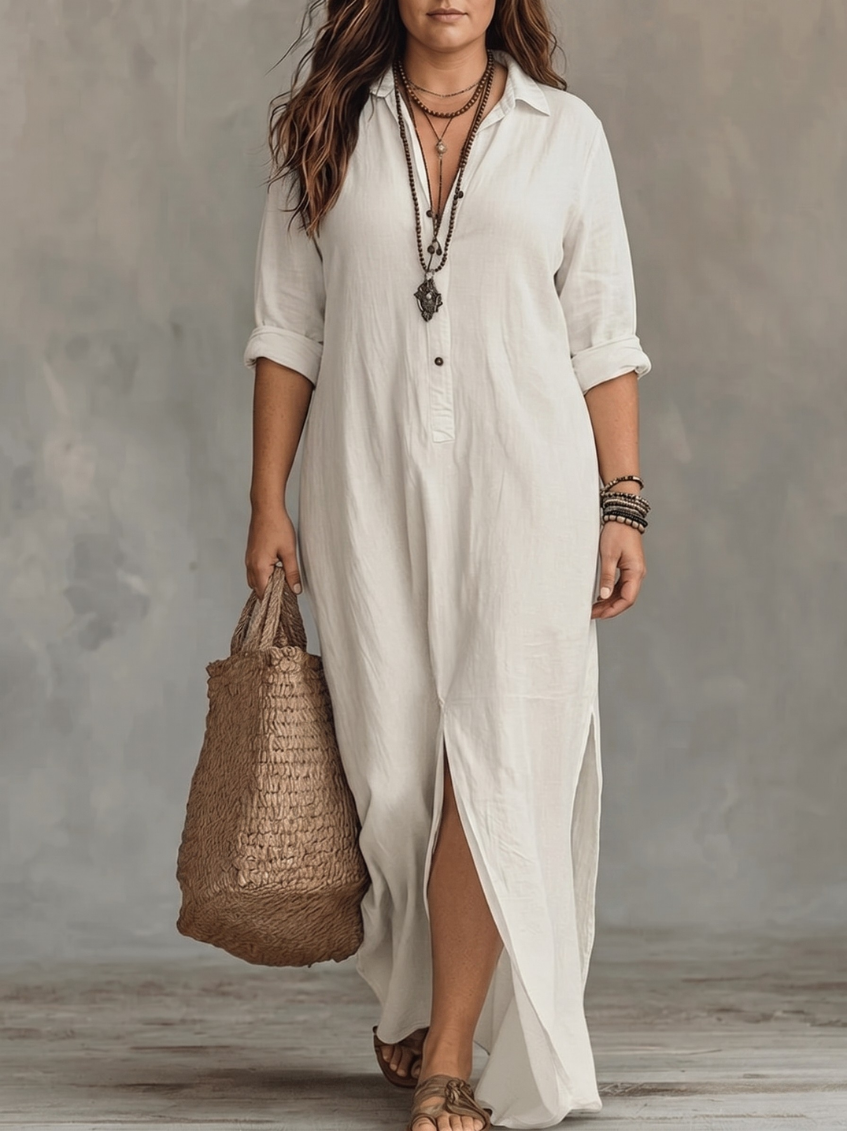 Willow – Relaxed Button-Down Maxi Shirt Dress