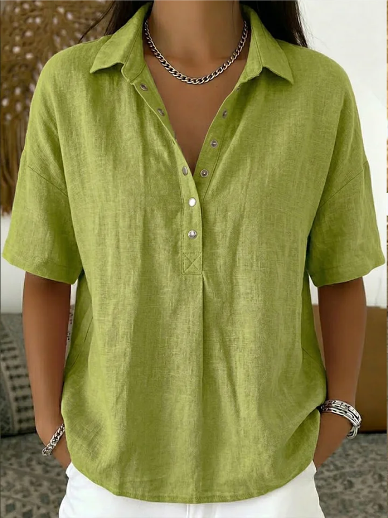 Willow – Relaxed Collar Button Placket Blouse