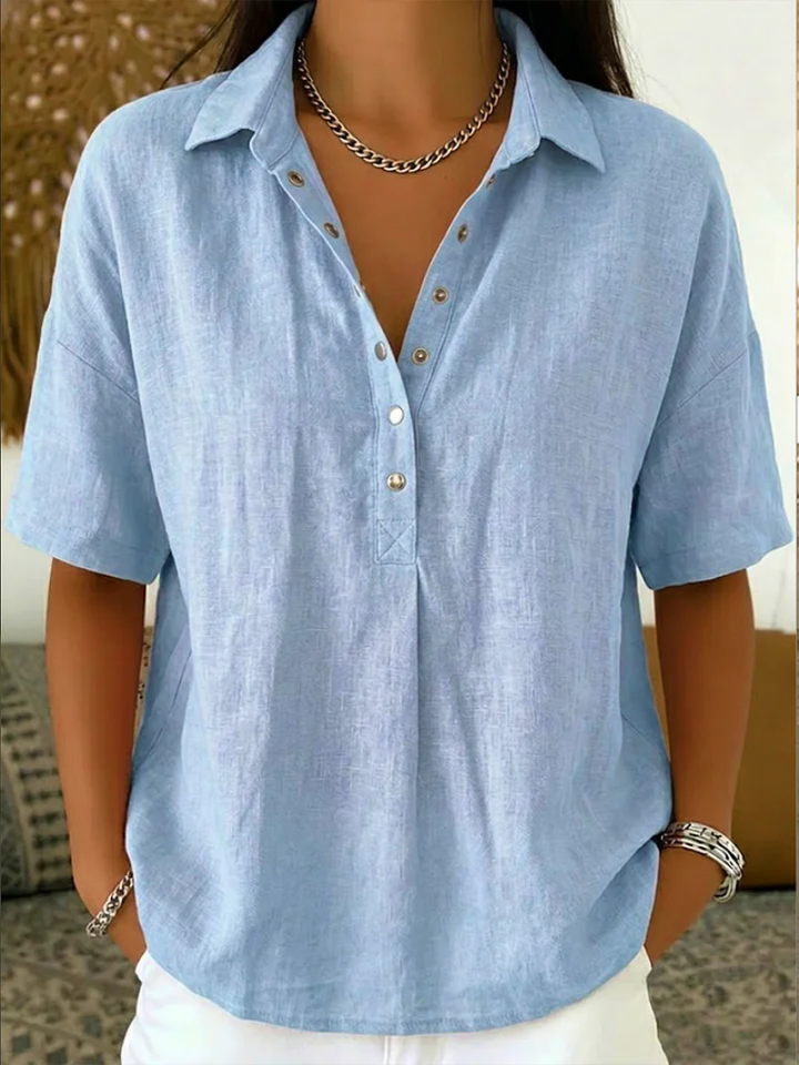 Willow – Relaxed Collar Button Placket Blouse
