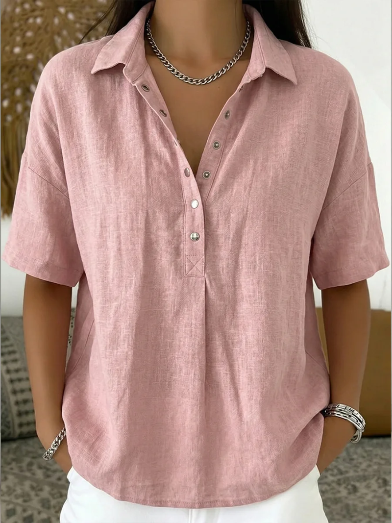Willow – Relaxed Collar Button Placket Blouse