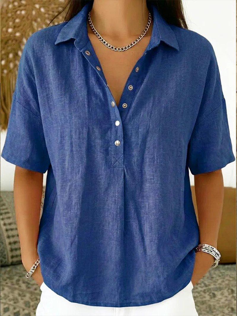 Willow – Relaxed Collar Button Placket Blouse