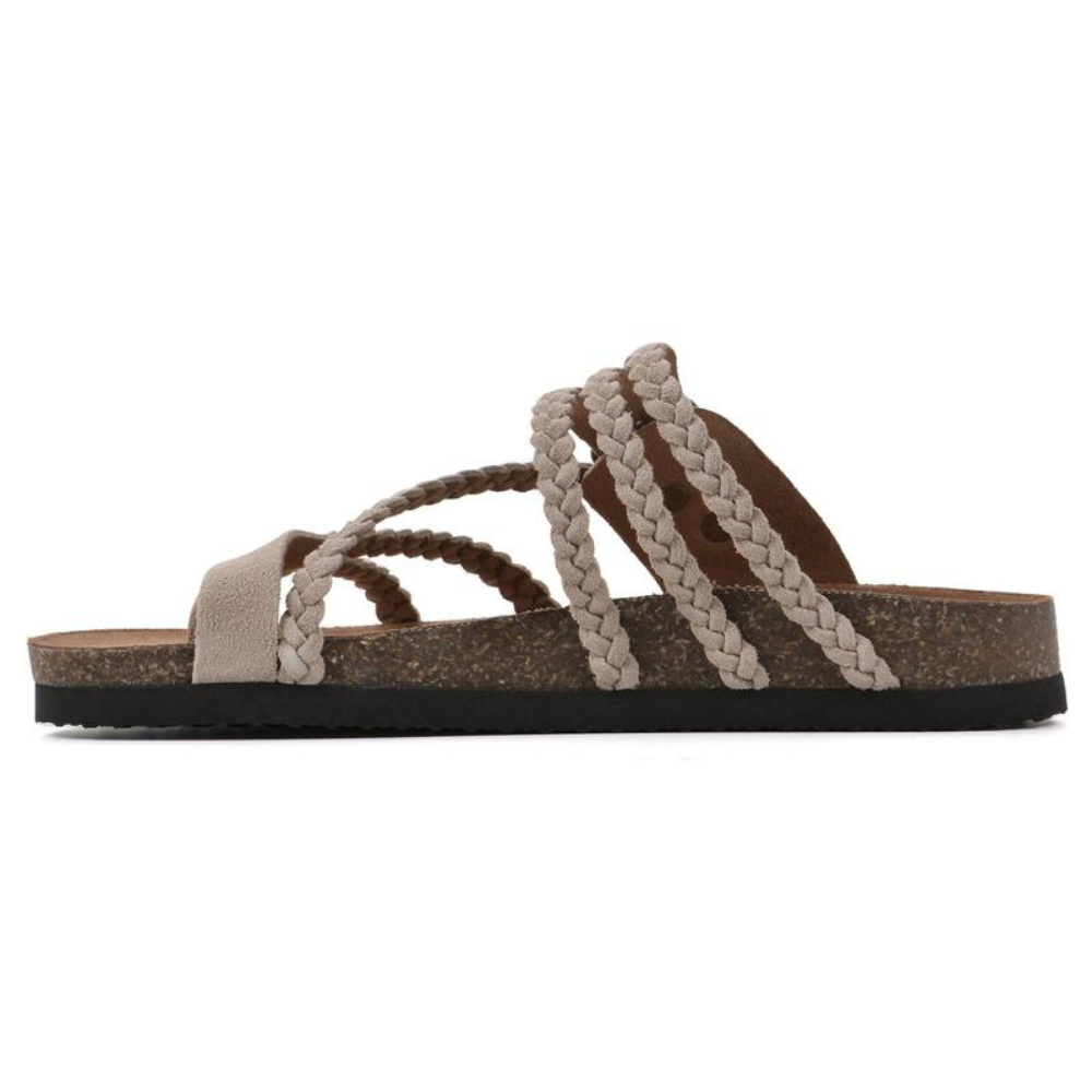 Hailey – Braided Strap Cork Footbed Sandals