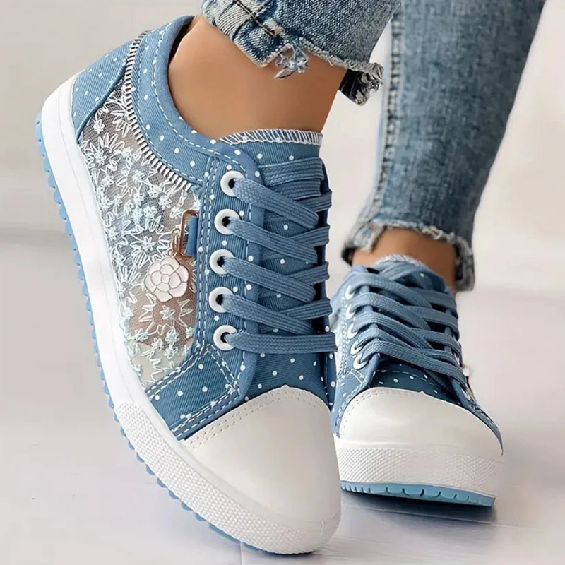 Caro – Floral Lace Embroidered Sneakers