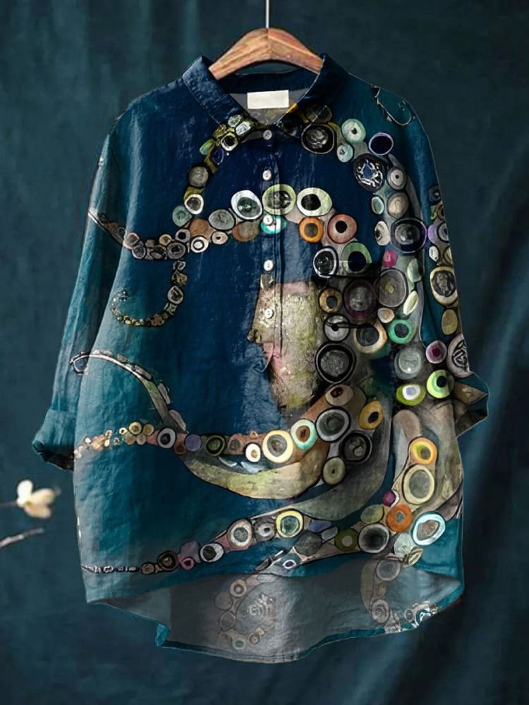 Noémie | Women’s Artistic Wave Pattern Casual Shirt