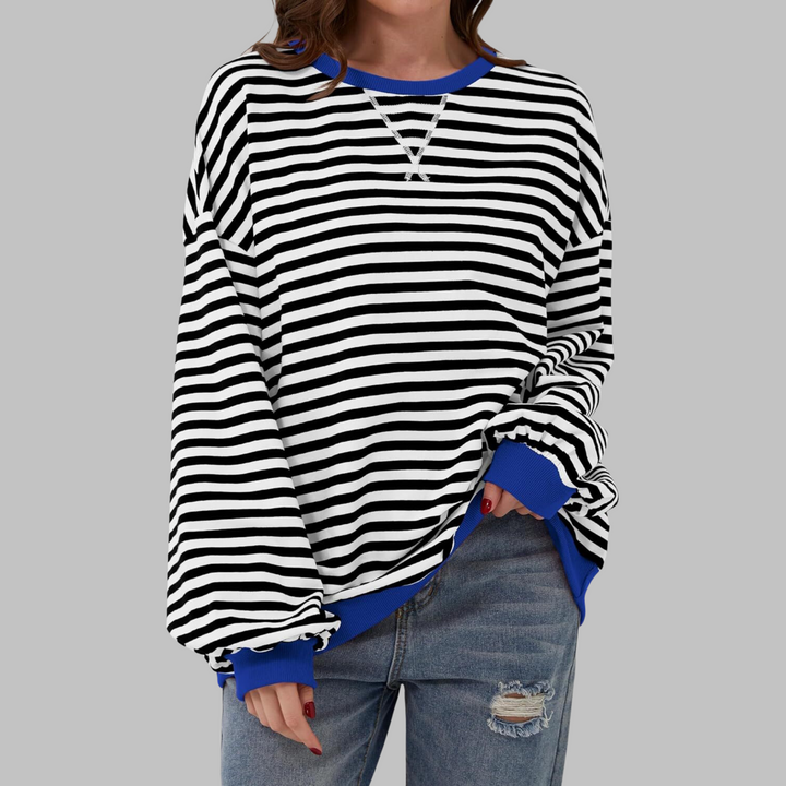 Lena – Striped Long Sleeve Casual Sweatshirt